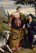 MORETTO da Brescia Saint Justina with the Unicorn oil painting